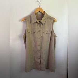 LA STRADA design by Sievers | sleeveless linen button up | size 42